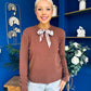 Geraldine Scaft Detail Knitted Jumper Chocolate