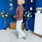 Geraldine Scaft Detail Knitted Jumper Chocolate