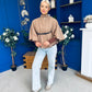 Freah Detailed Cape Jacket Beige