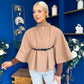 Freah Detailed Cape Jacket Beige