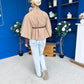 Freah Detailed Cape Jacket Beige