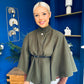 Freah Detailed Cape Jacket Khaki