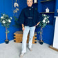 Freah Detailed Cape Jacket Navy