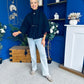 Freah Detailed Cape Jacket Navy