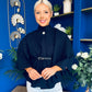 Freah Detailed Cape Jacket Navy