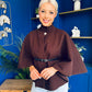 Freah Detailed Cape Jacket Chocolate