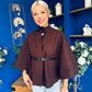 Freah Detailed Cape Jacket Chocolate