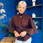 Freah Detailed Cape Jacket Chocolate