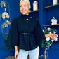 Freah Detailed Cape Jacket Black