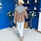 Maria Detailed Check Scarf Jacket Camel