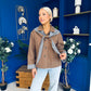 Maria Detailed Check Scarf Jacket Camel