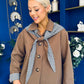 Maria Detailed Check Scarf Jacket Camel