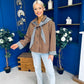 Maria Detailed Check Scarf Jacket Camel