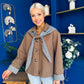 Maria Detailed Check Scarf Jacket Camel