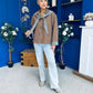 Maria Detailed Check Scarf Jacket Camel