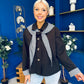 Maria Detailed Check Scarf Jacket Chocolate