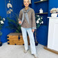 Maria Detailed Check Scarf Jacket Taupe