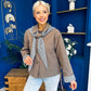 Maria Detailed Check Scarf Jacket Taupe
