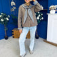 Maria Detailed Check Scarf Jacket Taupe
