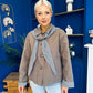 Maria Detailed Check Scarf Jacket Taupe