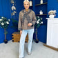 Steph Detailed Leopard Scarf Jacket Taupe
