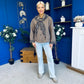 Steph Detailed Leopard Scarf Jacket Taupe
