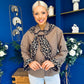 Steph Detailed Leopard Scarf Jacket Taupe