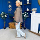Steph Detailed Leopard Scarf Jacket Taupe