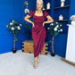 Laura Flutter Sleeve Gathered Midi Dress Wine