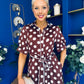 Elaine Polka Dot Midi Shirt Dress in Chocolate