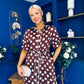 Elaine Polka Dot Midi Shirt Dress in Chocolate