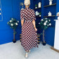 Elaine Polka Dot Midi Shirt Dress in Chocolate
