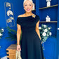 Reagan Gold Broach Detail Midi Dress Black