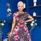 Tracey Detailed Midi Dress Floral Chocolate