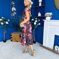 Tracey Detailed Midi Dress Floral Chocolate