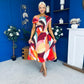 Tracey Detailed Midi Dress Geo Autumn
