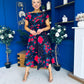 Tracey Detailed Midi Dress Floral Black