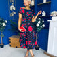 Tracey Detailed Midi Dress Floral Black