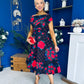 Tracey Detailed Midi Dress Floral Black