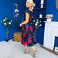 Tracey Detailed Midi Dress Floral Black
