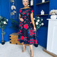 Tracey Detailed Midi Dress Floral Black