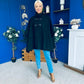 Rachel Toggle & Rope Poncho Black