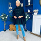 Rachel Toggle & Rope Poncho Black