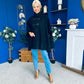 Rachel Toggle & Rope Poncho Black