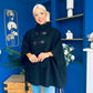 Rachel Toggle & Rope Poncho Black