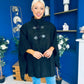 Rachel Toggle & Rope Poncho Black