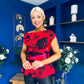 Heather Pleat Detail Top Floral Rouge