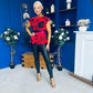 Heather Pleat Detail Top Floral Rouge