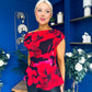 Heather Pleat Detail Top Floral Rouge