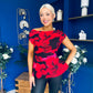 Heather Pleat Detail Top Floral Rouge